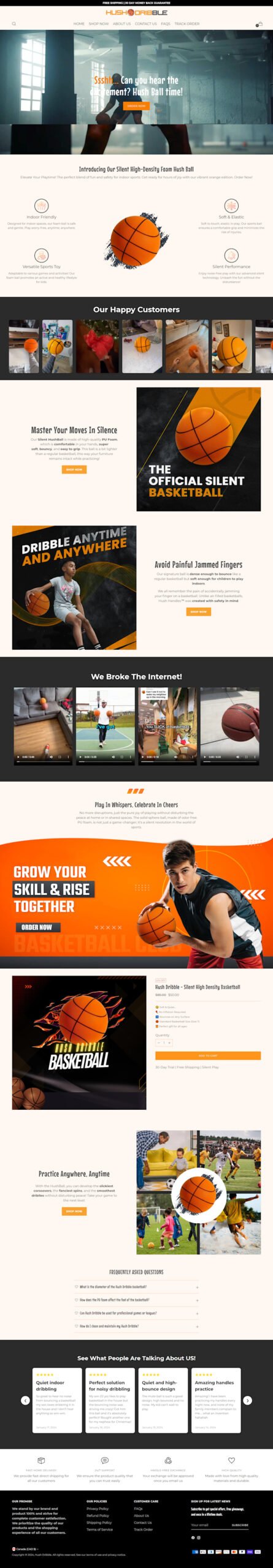 Hush Dribble Basketball Store — project by Digital Surgeons Hub