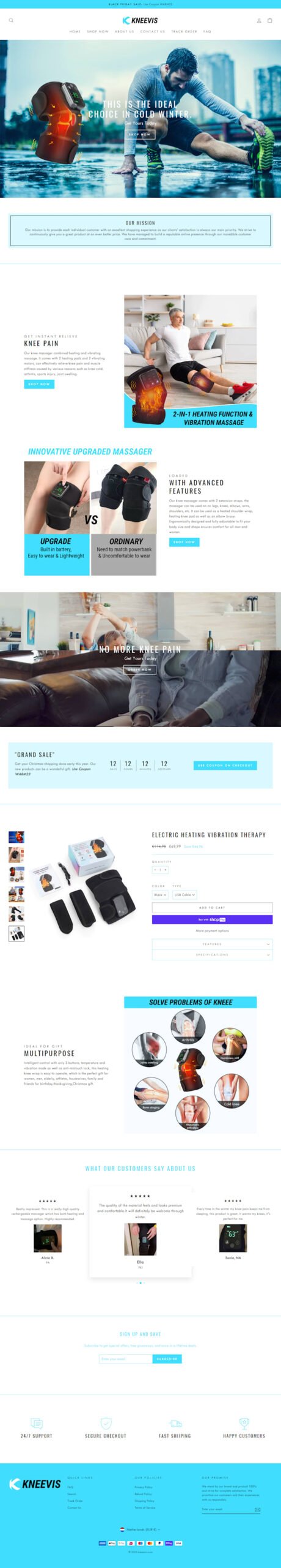 Kneevis Knee Pad Store — project by Digital Surgeons Hub