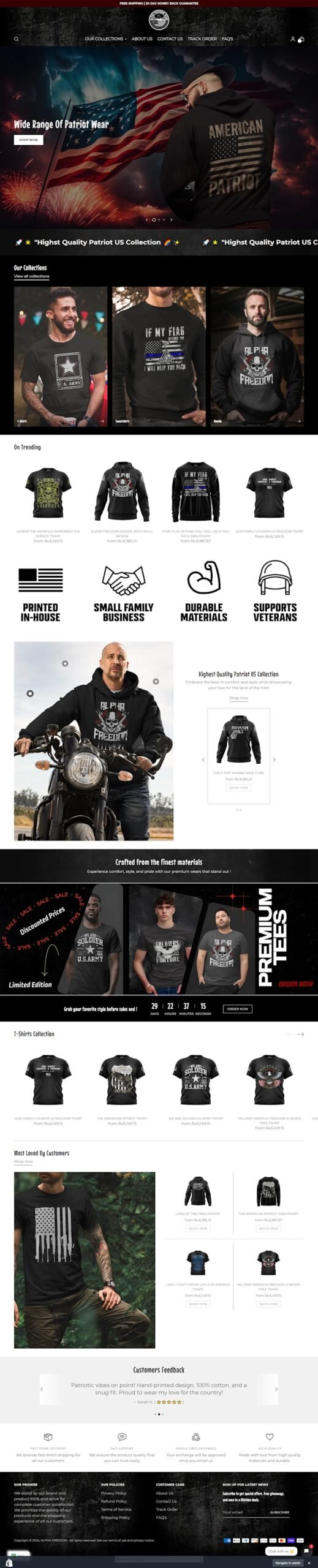 Alpha Freedom POD Store — project by Digital Surgeons Hub