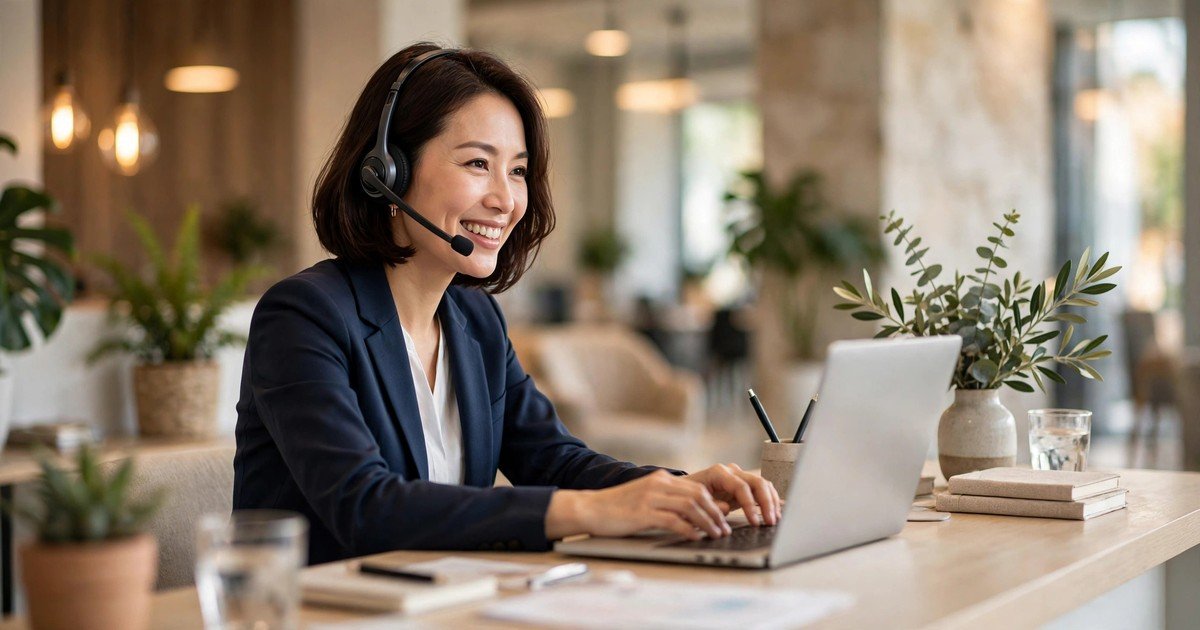 AI receptionist answering a small business phone call 24/7